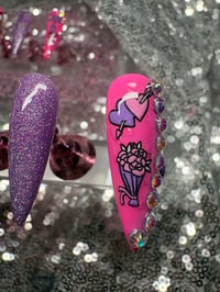 Image 2 of  Valentine’s Day stiletto  gel press on nails 