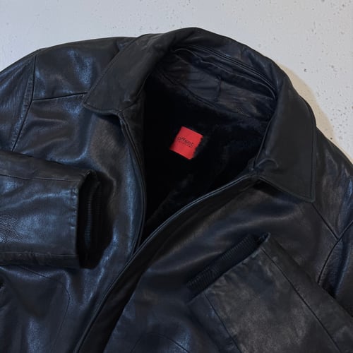 Image of 2000s Fleece Lined Leather Jacket, Size XL
