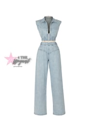 Blue Print Denim Two Piece  