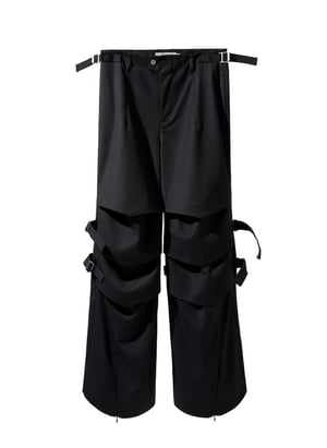 Image of EQUALNEAR - Armor Flared Pants (Grey)