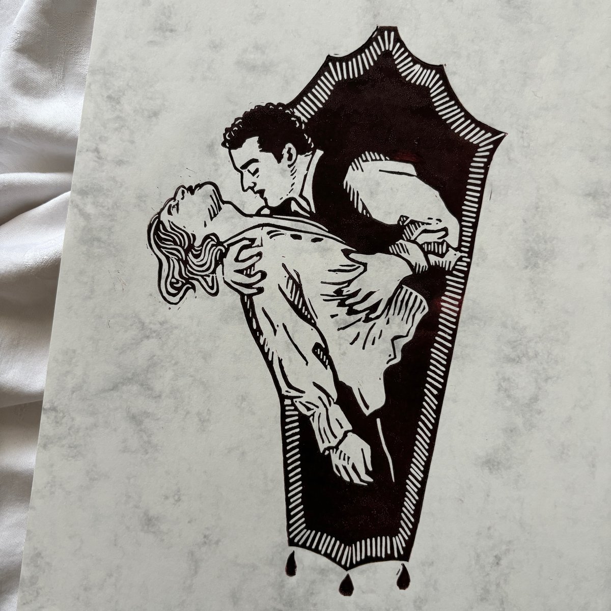 Image of Interview with the Vampire Lino Print