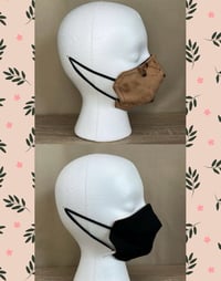 Image 4 of Brown bleach dyed custom 3 layer reversible face mask