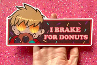 Image 2 of Trigun Stampede Vash “I Brake For Donuts” Bumper Sticker