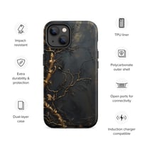 Image 22 of Gold and Black Tattered Texture Gnarled Roots Goth Inspired Tough Case for iPhone®