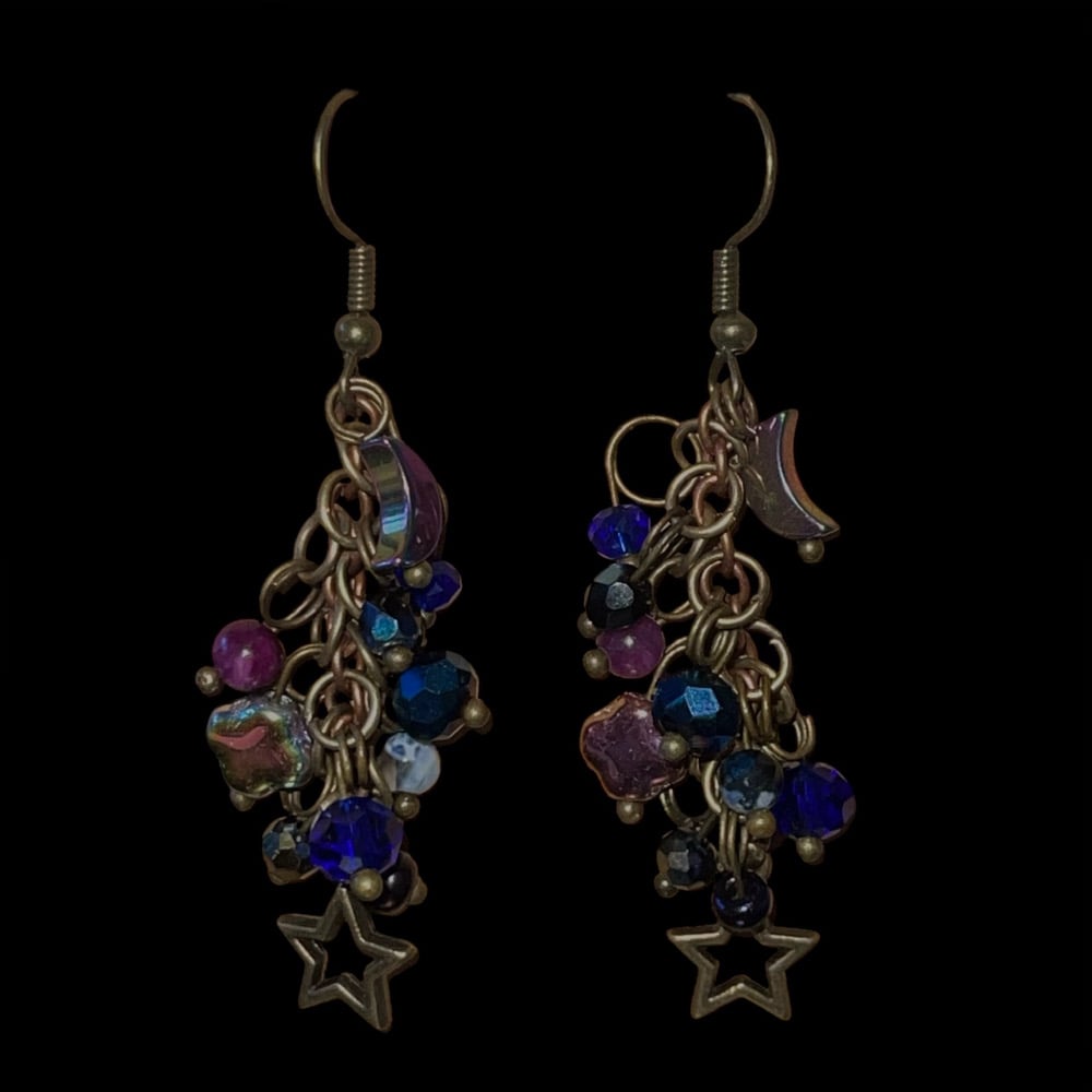 Image of Moon Dance Cluster Earrings 