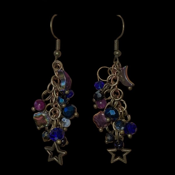 Image of Moon Dance Cluster Earrings 