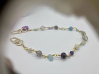 Image 3 of Multi gemstones lanyard - purse chain charm - purse strap - phone strap 4-in-1