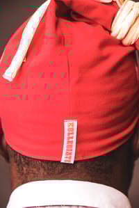 Image 7 of Kollage Tie String Beanie (Red)