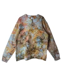 Image 2 of L Unisex Ring Spun Cotton Blend Crew Sweatshirt in Sedona Watercolor Ice Dye