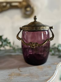 Image 6 of Superbe jarre à biscuit en verre violet! Époque Art Nouveau (1900)