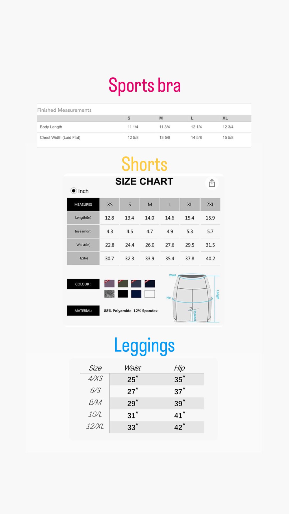 OG VILLAINS BIKER SHORTS/LEGGINGS/SPORTS BRAS