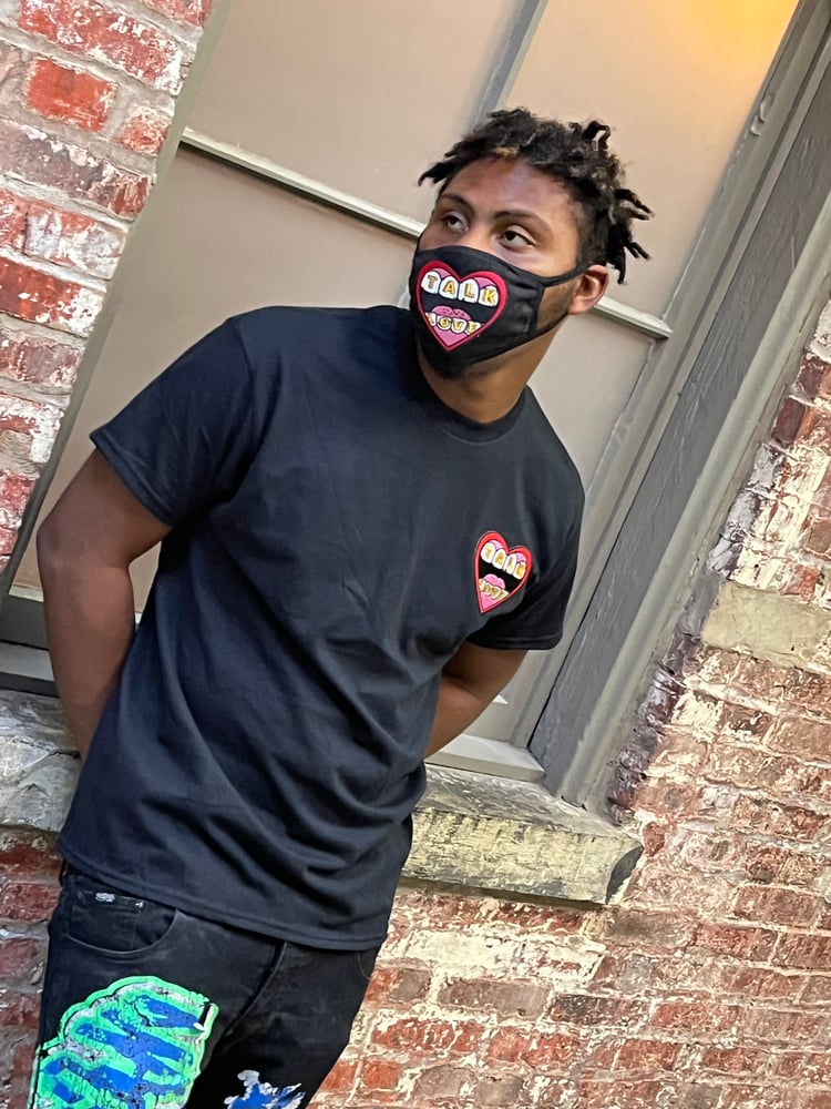Image of “Black” Talk Love Embroidered T-Shirt
