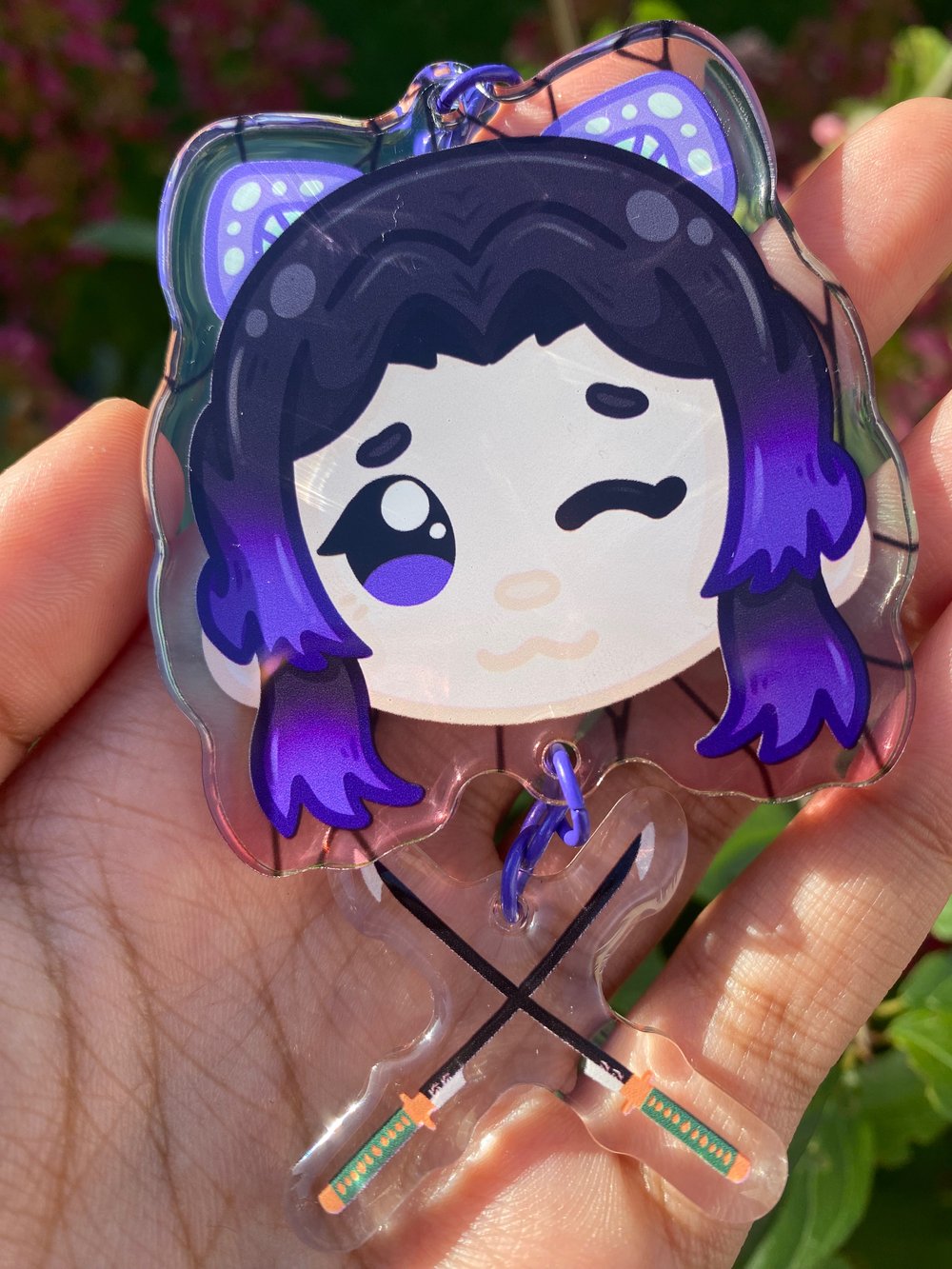 Shinobu Demon Slayer Keychain & Sticker