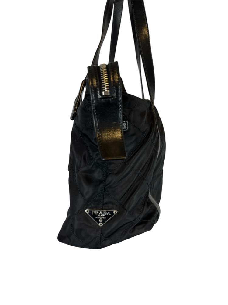 Image of Prada Vintage Quilted Tessuto Shoulder Bag