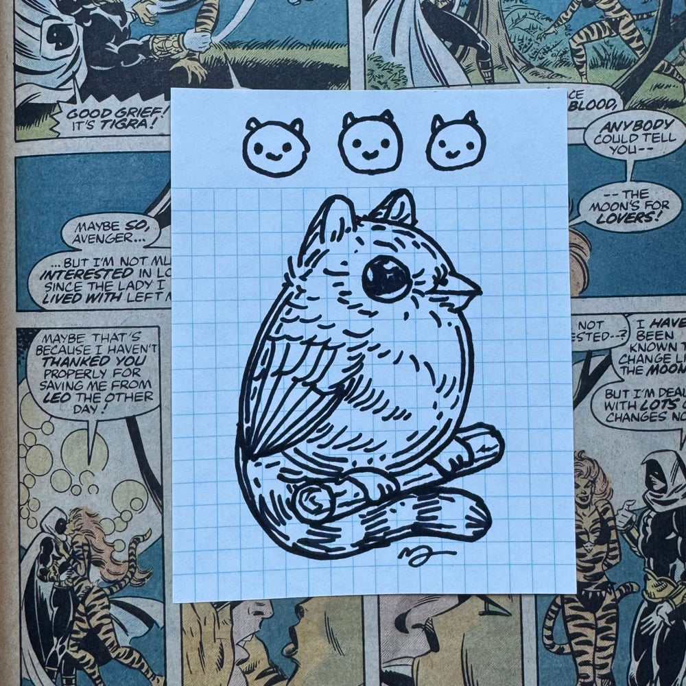 Image of Fat Bird Sharpie Sketch #164