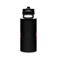Image 2 of Stainless steel water bottle with a straw lid (Psalms 9;11 Black and Red)