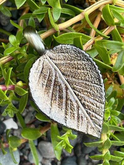 Image of Wet Metal Leaf Pendant