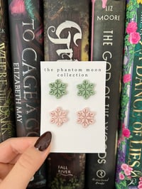 Image 1 of Pink & Green Snowflakes