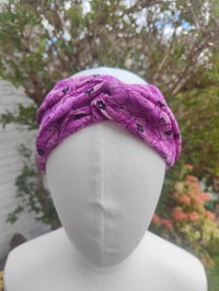 Image 1 of Boho turban Head Band- sari fabric - Purple