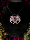 Bisected Muskrat Skull w/ Purple Amethyst - Pendant/Necklace