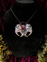 Image 1 of Bisected Muskrat Skull w/ Purple Amethyst - Pendant/Necklace