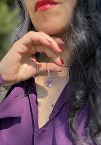 Image 5 of Superbe pendentif en argent massif, améthyste et perle, avec chaîne, époque Art Déco, 1910-30