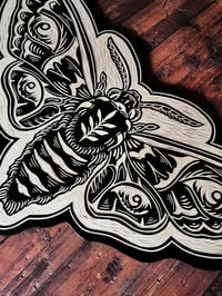 Image 3 of Hummingbird Moth Woodcut