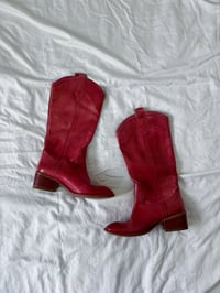 Image 1 of Vintage red leather boots // 37
