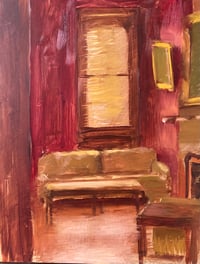 The Living Room: study in red and brown