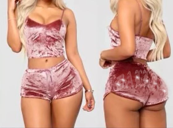 Image of DALLAS VELOUR LOUNGE SET (PINK)