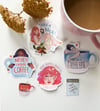 COFFEELOVER Sticker Set – Vinyl Sticker mit holographischer Glitzerfolie