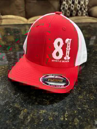 Image 2 of Red&White 81 flex fit mesh back