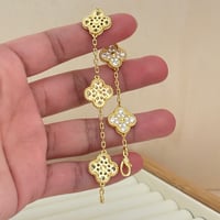 Image 3 of Brass clover bracelet with full diamonds