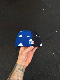 Image 4 of HALF & HALF PARTLY CLOUDY METS X YANKEES CUSTOM FITTED CAP