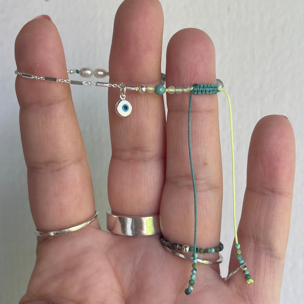 Image of Agua evil eye bracelet