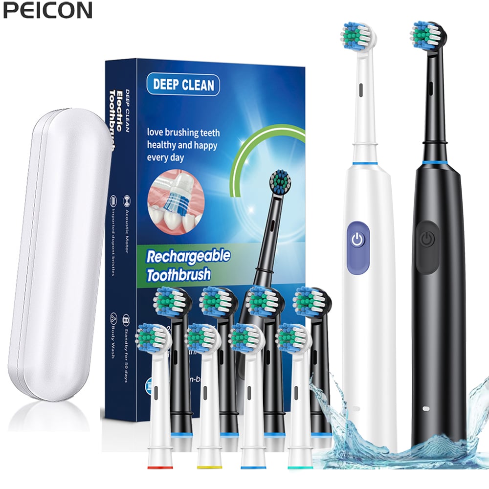Image of Electric Toothbrush Rotary Rechargeable Electric Toothbrush for Adults Rotating Electric Toothbrushe