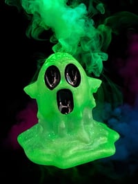 Image 1 of Melting ghost (glow in the dark) metallic green and silver 