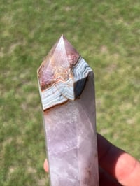 Image 4 of Large Lace Agate with Amethyst Generator #2659