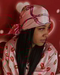 Image 1 of  Pink on Pink Silk Head Scarf 