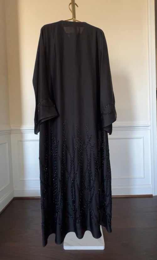 Image of Satin Beaded Abaya 