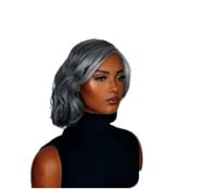 Image 3 of Lynn Chic Short Silver & Black Bob Wig — Sleek Two-Tone Style