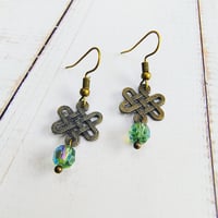 Image 3 of Antique Gold Celtic Knot Earrings