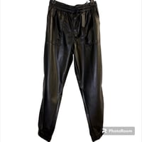 Image 4 of BLANK NYC faux leather black jogger pants