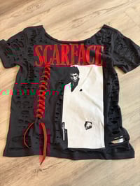 Small scarf face off shoulder lace destroyed 