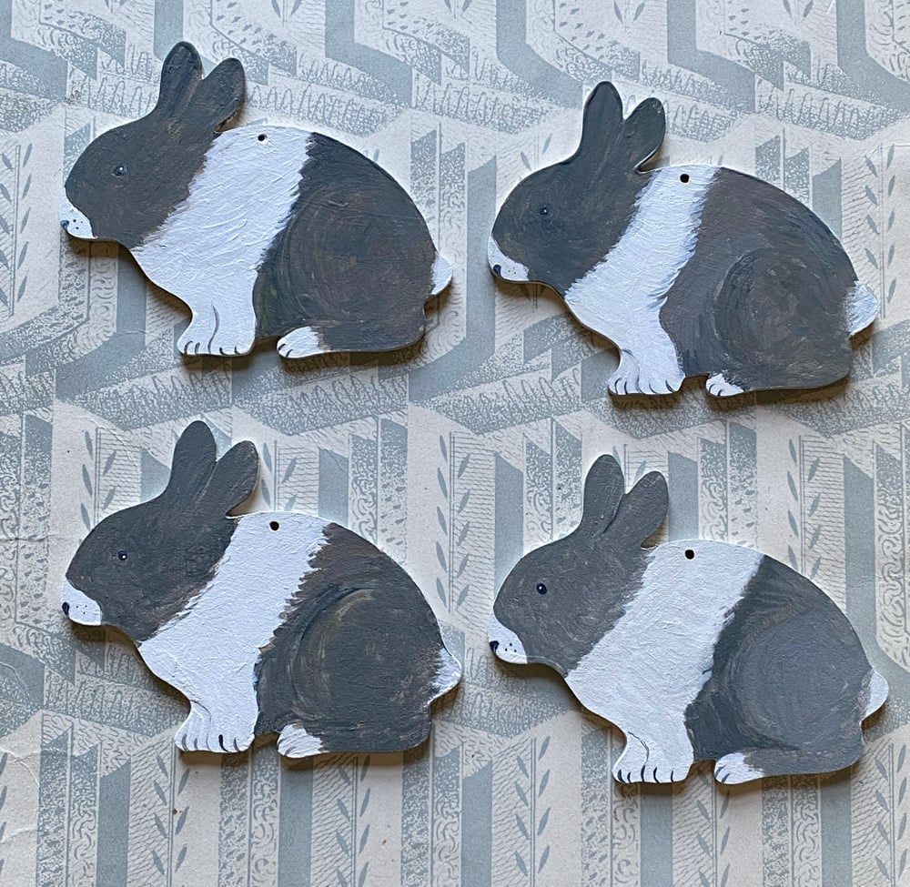 Image of Miniature hand painted rabbit