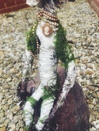 Image 1 of Sitting mushroom figure - home decor - handmade fungi