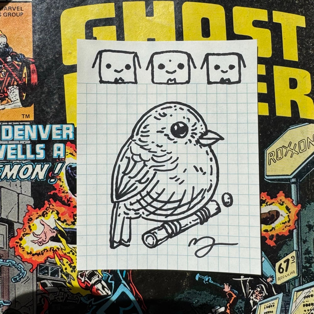Image of Fat Bird Sharpie Sketch #92
