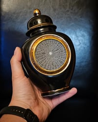 Image 7 of Black and gold Urn jar