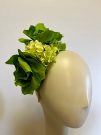 Image 1 of Green silk flowers headpiece 