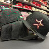 Image 2 of New Era 59Fifty Black Pink “Tonal Koi”